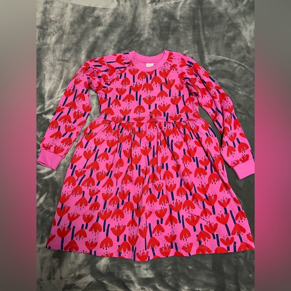 Hanna Andersson Print Knit Dress in French Terry Children Size 12 - Picture 1 of 5